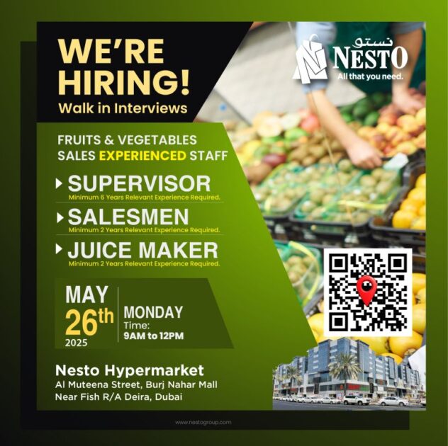 Nesto Supermarket Jobs In Dubai