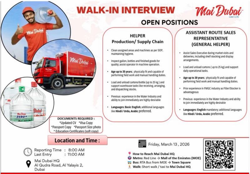 Mai Dubai Careers In UAE
