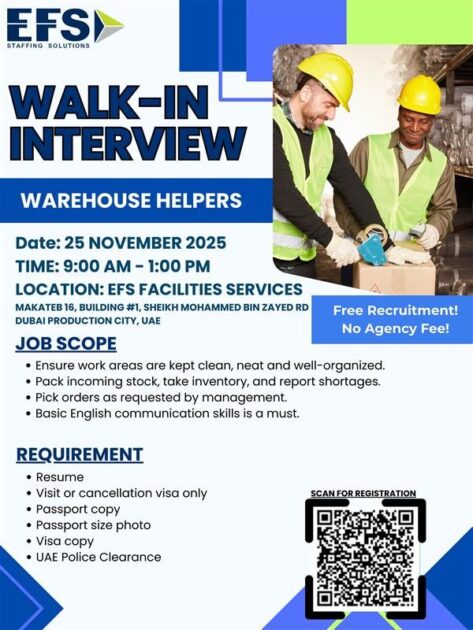 EFS Facilities Services Jobs in Dubai