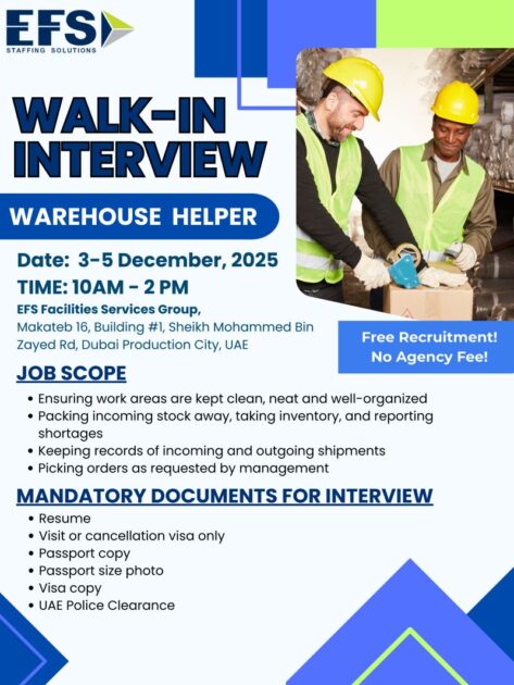 EFS Facilities Services Jobs in Dubai