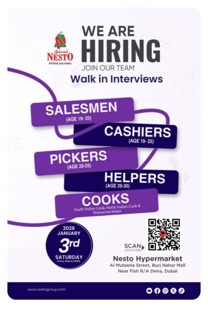 Nesto Supermarket Jobs In Dubai