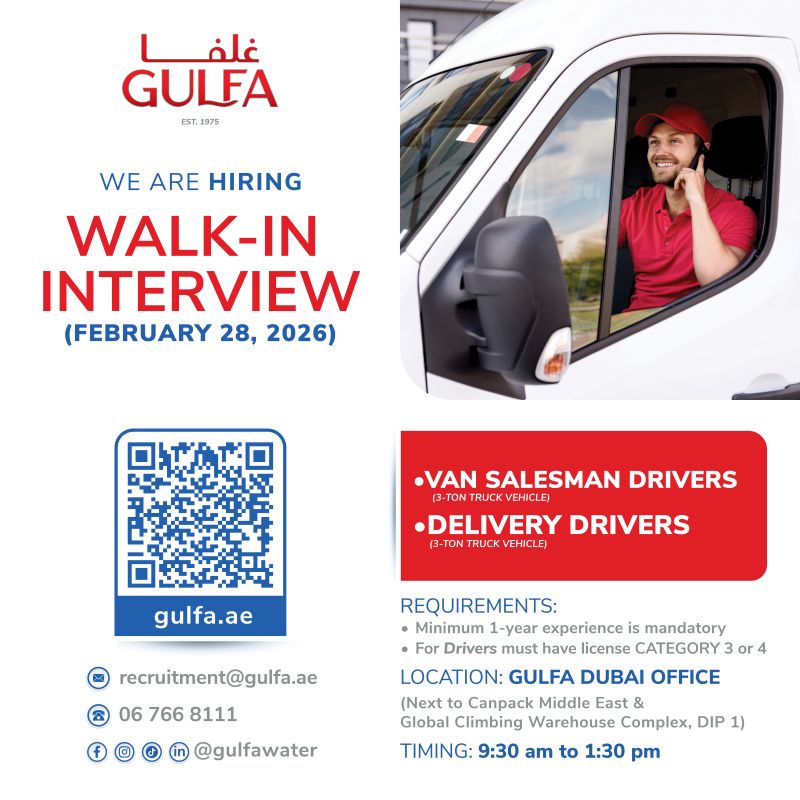 Gulfa Mineral Water Careers in Dubai