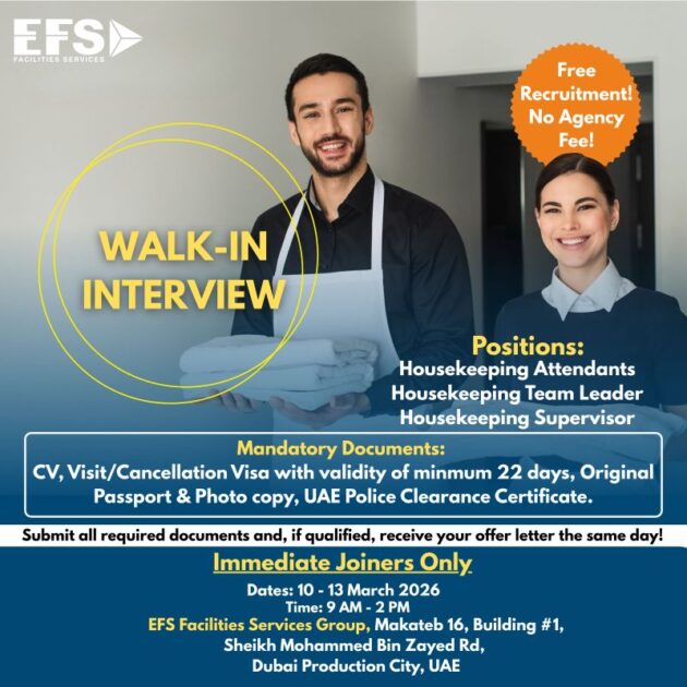 EFS Facilities Services Jobs in Dubai